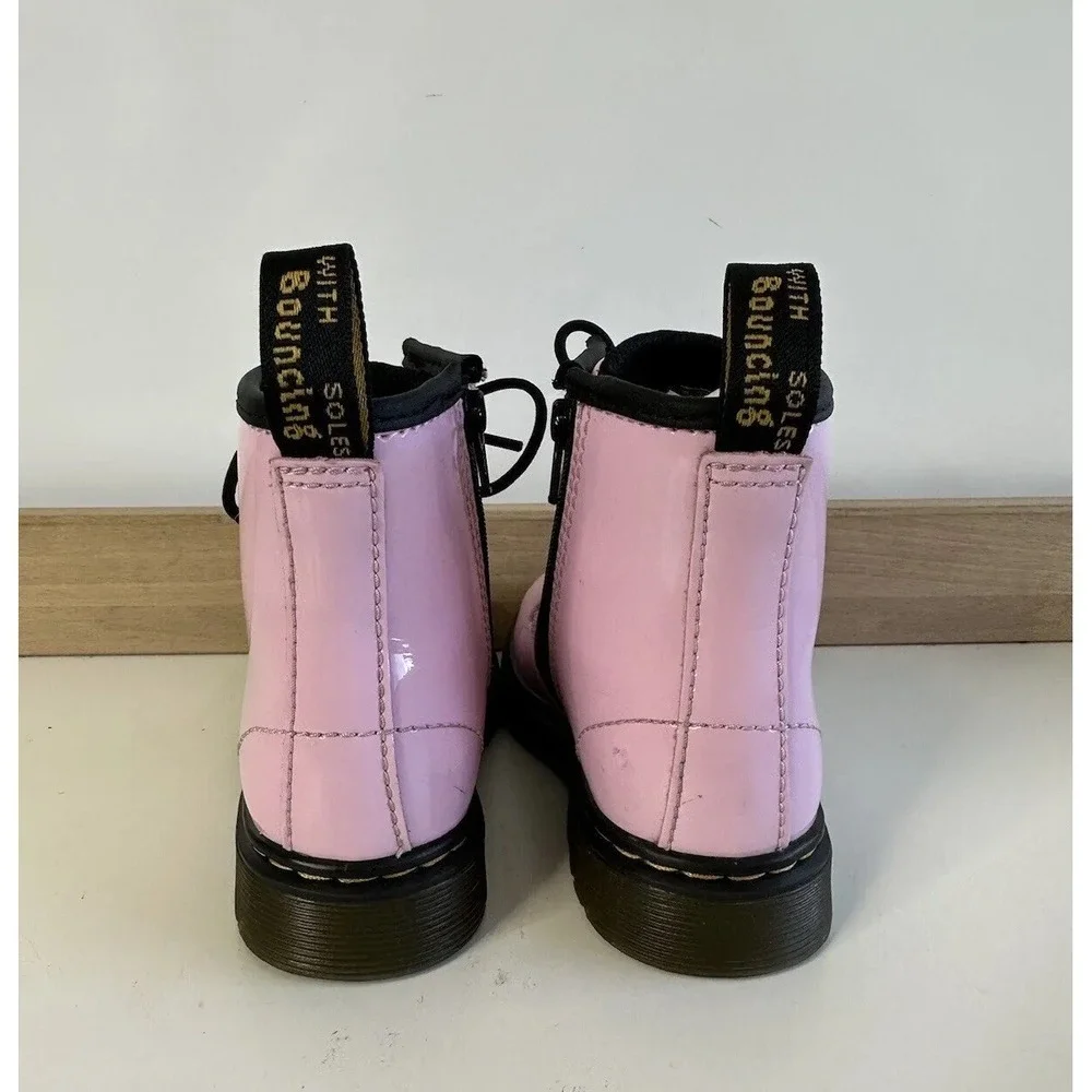 Dr. Martens 1460 J Boots Pink Patent Leather Zip / Kids' 10